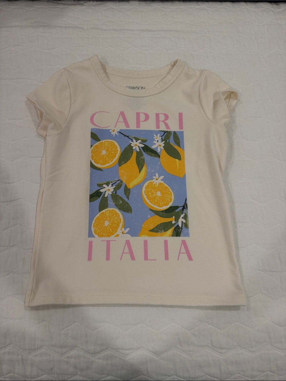 Grayson Mini Capri Italia Cream Graphic Tee for Kids